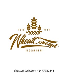 Modern Wheat logo vector template. Concept logo Wheat with  many variants.