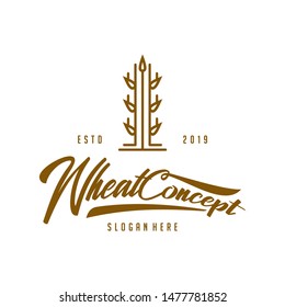 Modern Wheat logo vector template. Concept logo Wheat with  many variants.
