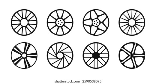 Modern Wheel and Spoke Designs Vector Set