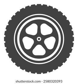 Modern wheel vector icon. Auto tire with rim vector concept sign