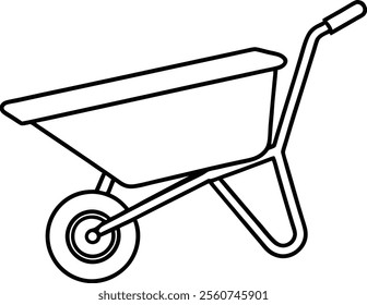 Modern Wheelbarrow with Cart Vector Illustration