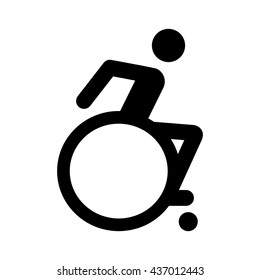 Modern wheelchair or handicap / handicapped sign flat vector icon for apps and websites