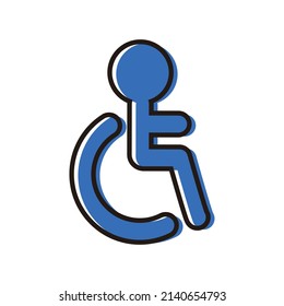 Modern wheelchair icon. Editable vector.