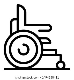 Modern wheelchair icon. Outline modern wheelchair vector icon for web design isolated on white background