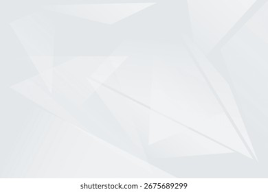 Fondo abstracto blanco moderno que muestra polígonos y triángulos superpuestos en tonos
