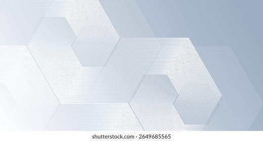 Modern white abstract background with dynamic wavy hexagon texture art modern abstract