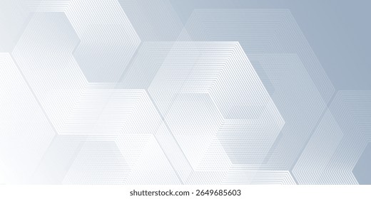 Fondo abstracto blanco moderno con el arte ondulado dinámico de la textura del hexágono abstracto moderno simple