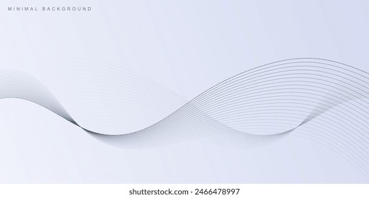 Modern white abstract background with flowing and wavy lines