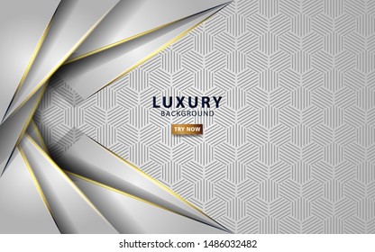 modern white abstract background with golden line. vector illustration.