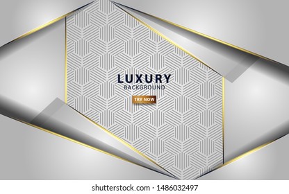 modern white abstract background with golden line. vector illustration.
