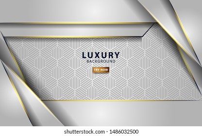 modern white abstract background with golden line. vector illustration.