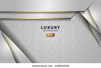modern white abstract background with golden line. vector illustration.