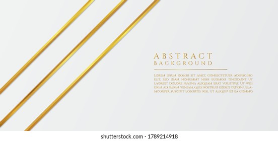 Modern white abstract background luxury design line gold style with space for content. vector illustration.
