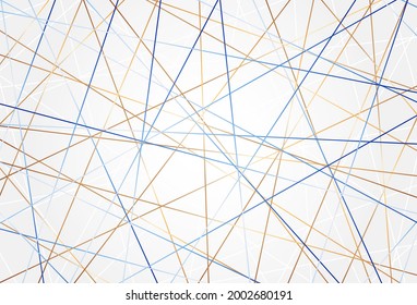 Fondo abstracto blanco moderno. Diseño gráfico sencillo con líneas azul, dorada y azul turquesa. Concepto creativo del patrón de línea superpuesto. Suit para papel pintado, textura, cubierta. Ilustración del vector