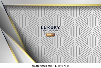 diseño moderno de banner de fondo blanco abstracto futuro con texturas de líneas hexagonales.