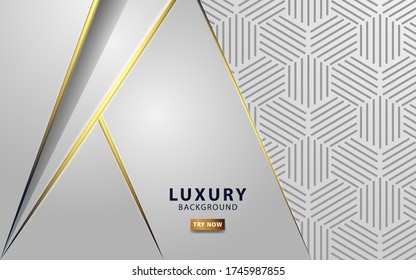 diseño moderno de banner de fondo blanco abstracto futuro con texturas de líneas hexagonales.