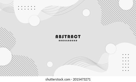 Modern White Abstract Geometric Background With Wave Shapes And Line Pattern