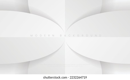 Modern White Abstract Geometric Background With Paper Art Effect for Poster, Cover, Website, Brochure, Banner, Visual Branding. Vector Illustration