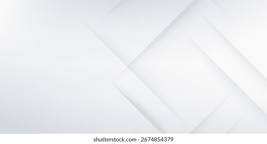 Modern White Abstract Geometric Background with Overlapping Shapes. Modern trendy design in vector illustration