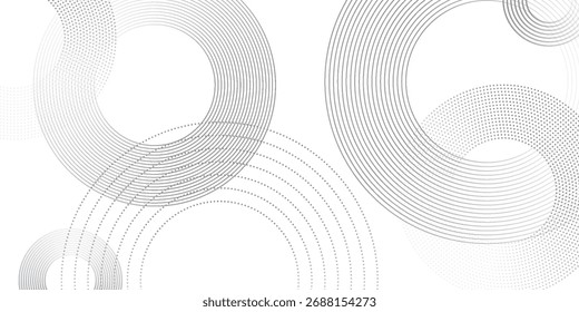 Fondo minimalista abstracto blanco moderno con líneas circulares suaves y sutiles patrones de puntos. Diseño de Vector elegante y limpio para Plantillas de negocios, presentaciones, carteles, Anuncios y proyectos digitales.