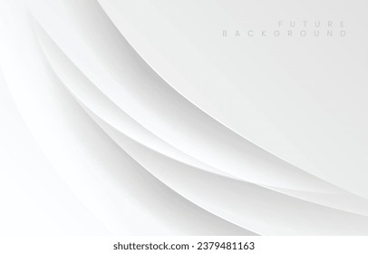 Modern White Abstract Texture Background, Geometry Concept with Space. Wave Gradient Design Style. Vector Illustration