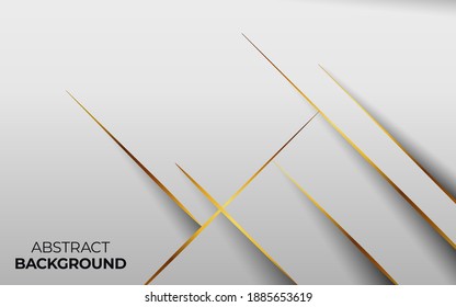 modern white abstract vector background with golden line