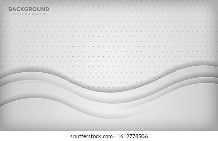 Modern white abstract wave background. Vector illustration.