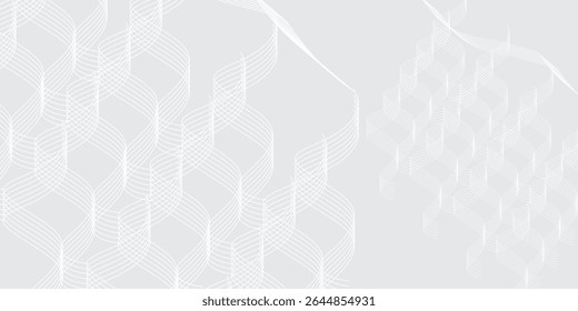 Modern white abstract wave element for design. Digital frequency track equalizer. Vector illustration nice art ight good background business design