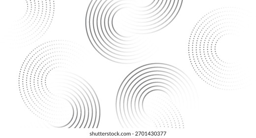 Fundo branco moderno com anéis de círculo preto. O conceito de tecnologia do futuro digital moderno abstrato simples