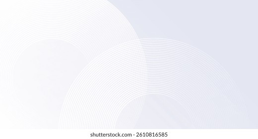 Modern white background with white circle lines. Digital future technology concept abstract modern