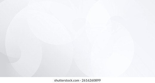 Modern white background with white circle lines. Digital future technology concept illustration abstract simple