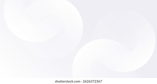 Fondo blanco moderno con líneas blancas del círculo. Fondo de concepto de tecnología de futuro digital simple