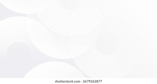 Modern white background with white circle lines digital future abstract modern