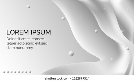 Modern white background design, abstract landing page concept with fluid shape composition. Eps 10 Vector.