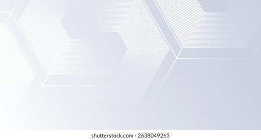 Modern white background with gradient color and artistic dynamic hexagon decoration abstract simple