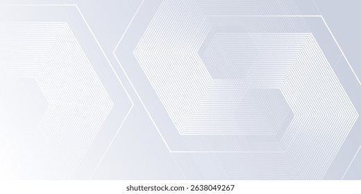 Modern white background with gradient color and artistic dynamic hexagon decoration abstract simple design art