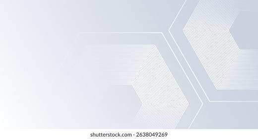 Modern white background with gradient color and artistic dynamic hexagon decoration abstract simple design