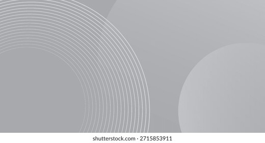 Fondo blanco moderno con líneas de círculo gris. Imagen abstracta del concepto de tecnología del futuro digital