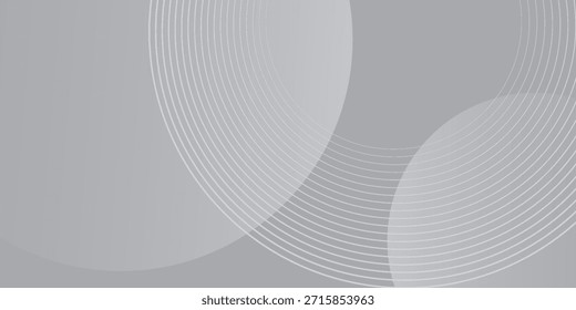 Fondo blanco moderno con líneas de círculo gris. Imagen abstracta del concepto de tecnología del futuro digital