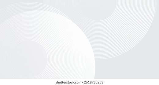Modern white background overlap layer on bright space with lines effect decoration. Modern graphic design element circles style concept vector abstract