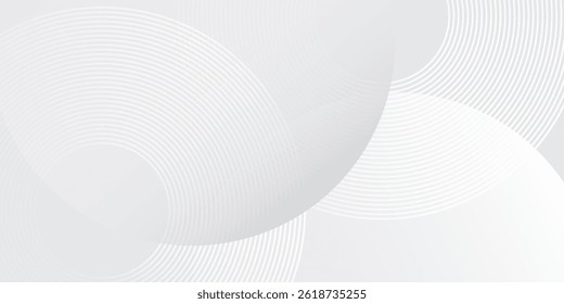 Modern white background overlap layer on bright space with lines effect decoration. Modern graphic design element circles style concept vector abstract modern