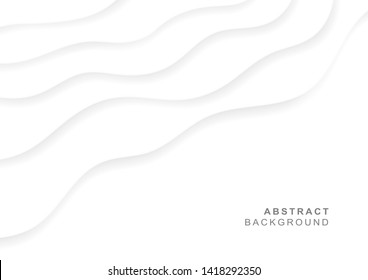 modern white background with paper art cartoon style. abstract origami design template. water wave like background design template.