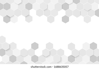 Modern White Background Textured With Abstract Hexagon Pattern