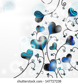 Modern white background with textured hearts and circles