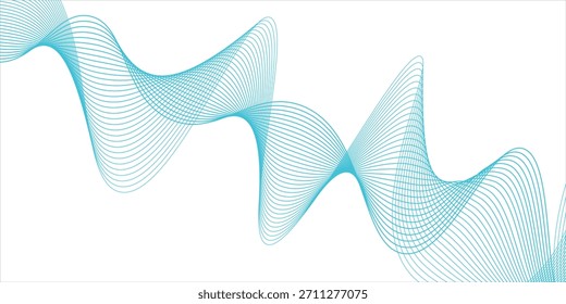 Fondo blanco moderno, líneas onduladas. Fondo de arte de línea. Ondear con líneas creadas con la herramienta de mezcla. Ilustración vectorial. Líneas de curva trenzadas con efecto de fusión. Tecnología de fondo. Diseño de Premium. arte