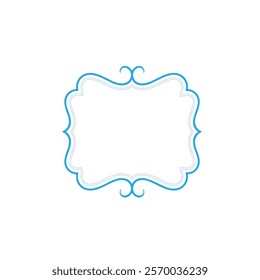 Modern White Banner with Blue Border