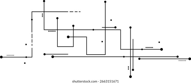 Fundo abstrato moderno branco e preto com linhas e pontos conectados.
