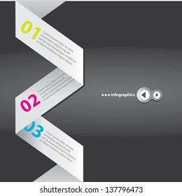 Modern White and black Design template / can be used for infographics / numbered banners / graphic or website layout vector