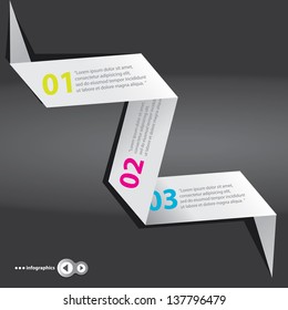 Modern White and black Design template / can be used for infographics / numbered banners / graphic or website layout vector