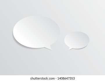 Modern white bubbles for speech on gray background space for text graphic design.Vector illustration